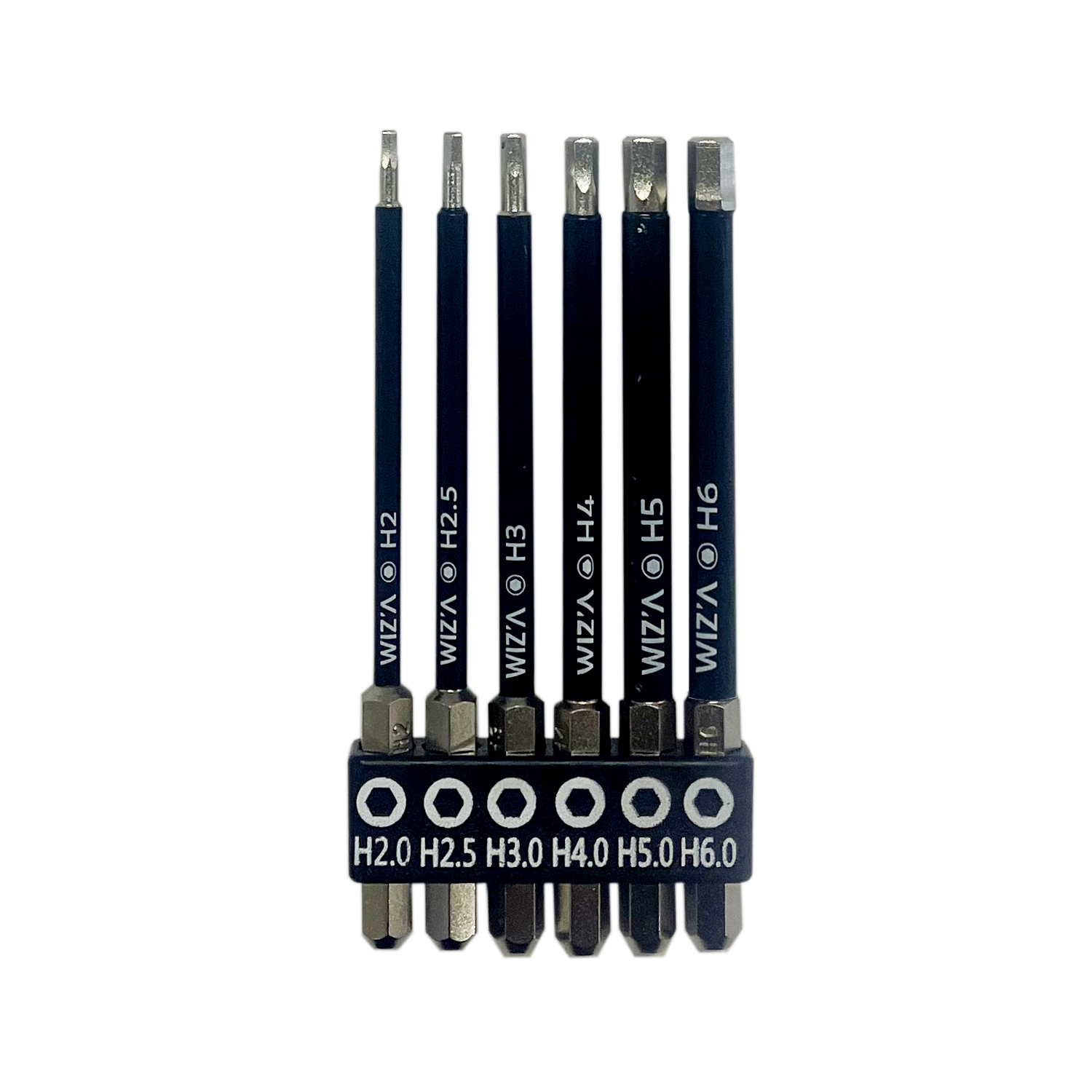 六角棒ビットセット ブラック 100mm 6PC WZH－6－100